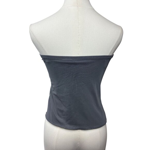Women’s Garage Medium Grey Mesh Bandeau Top w/ Side Cinch - Picture 3 of 5